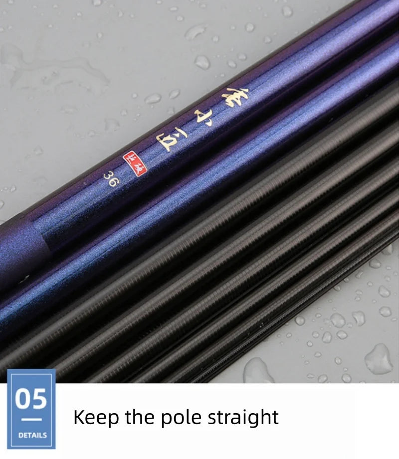2.1-6.3-meter Lightweight Hard Tuned Carbon Fiber Fishing Rod Strength Fishing Rod Outdoor Fishing Equipment Travel Equipment
