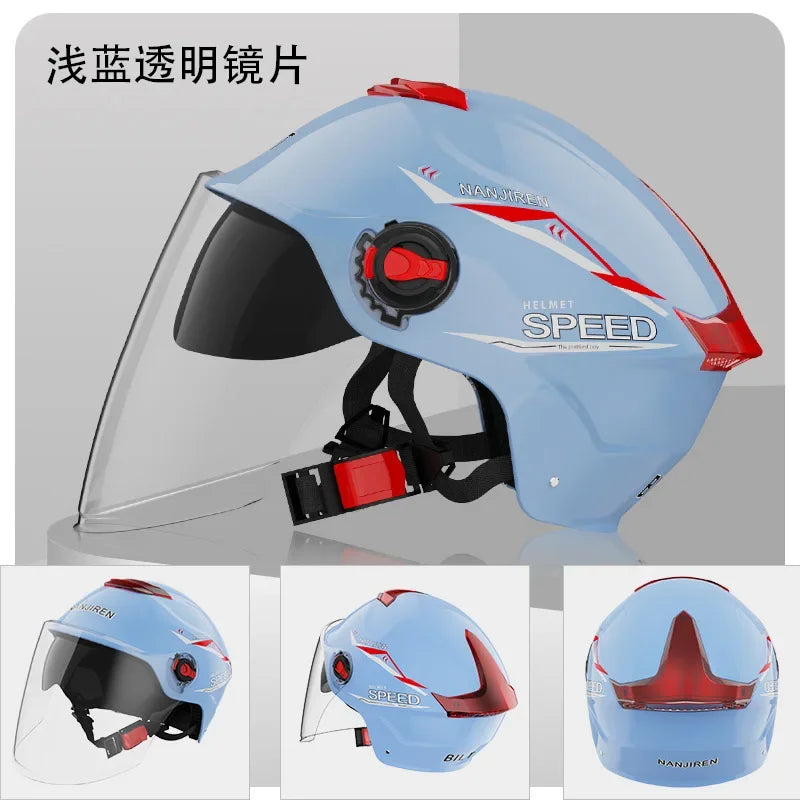 Summer Sun Protection Motocycle Helmet Universal Safety Half Helmet Windproof  Rainproof Electric Bicycle Comfortable