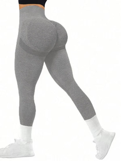 Women's tight yoga seamless pants, solid color multi-color optional, high waist belly-closing exercise running Capri yoga pants,