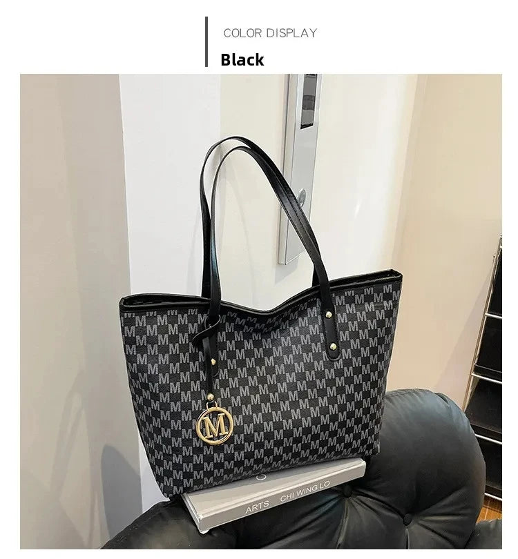 Vintage Ladies Tote Bag Large Capacity Fashion Elegant Handbag Classic Underarm Bag Women's Shopping Bag