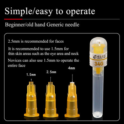 Disposable 34g Medical Small Needle 1.5mm 2.5/4mm Micro Cosmetic Single Head Ultra Small Needle