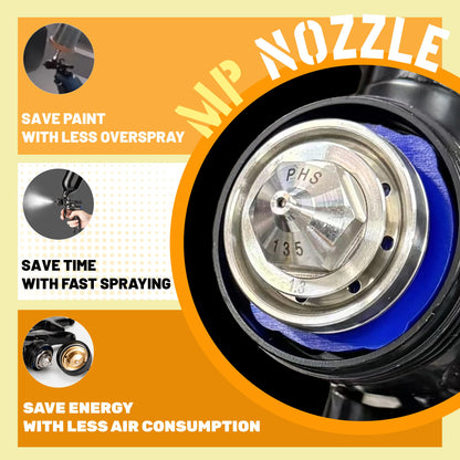 Original PORPHIS Spray Gun PHS-135 1.3mm/1.8mm Nozzle  For Painting Car Aerograph Repair Spray Gun Air Tools Oil And Water Paint