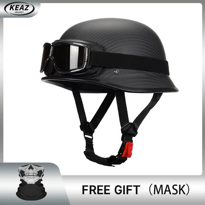 Newest Trend Motocycle Helmets Carbon Fiber Half Face Helmet Ultra Lightweight Carbon Shell Safety Cap DOT Approved 1/2 Helmet