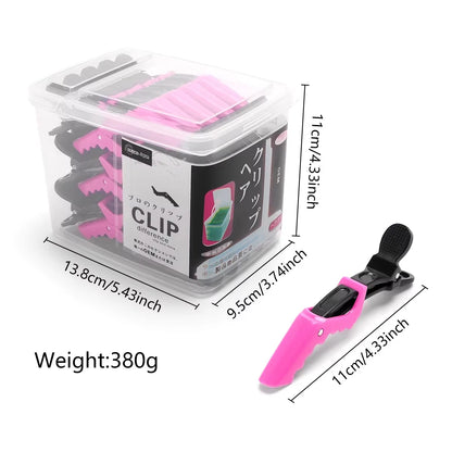 30pcs/box Hairdressing Plastic Crocodile Clip Wide Tooth Hairdressing Clip Portable Professional Salon Hairdressing Styling Tool