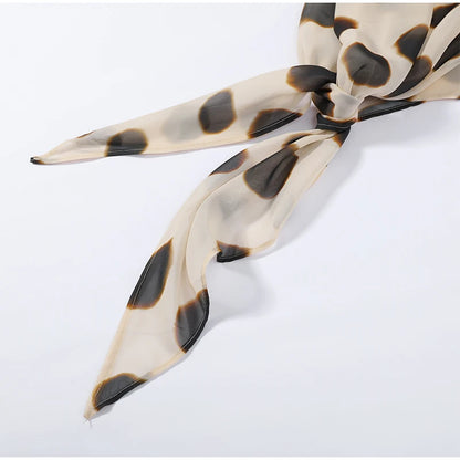 Sexy Leopard Print Women's Summer Dress Y2k Sleeveless Waist Cinching Strap Dresses With Scarf New Casual Beach Party Robe 2026