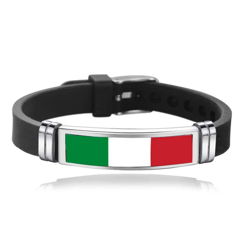 Fashion National Flag Bracelet USA France Canada Flags Bangle Adjustable Silicone Sports Bracelets Wristband For Men Jewelry