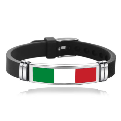 Fashion National Flag Bracelet USA France Canada Flags Bangle Adjustable Silicone Sports Bracelets Wristband For Men Jewelry