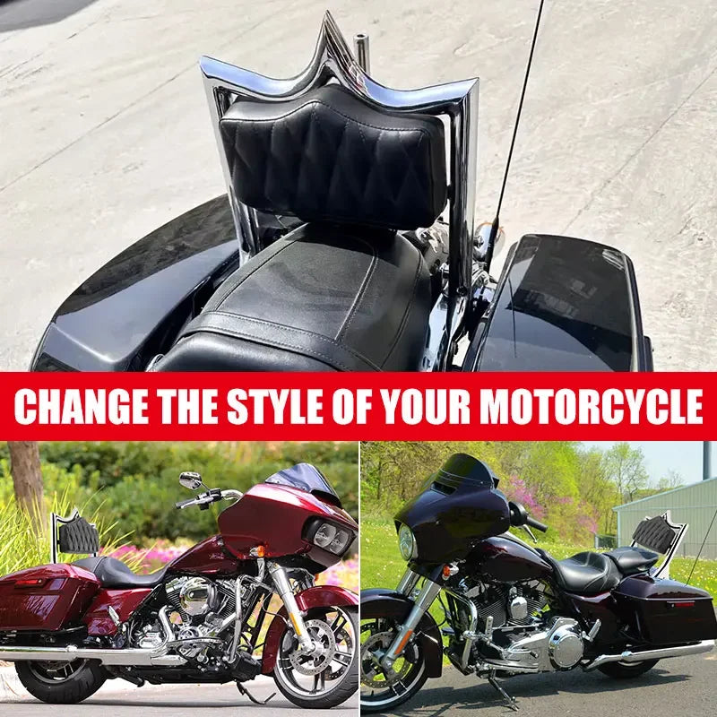 Chrome Motorcycle Passenger Backrest Detachable Sissy Bar Fit For Harley Touring Street Glide Road Glide Road King 2009-Later
