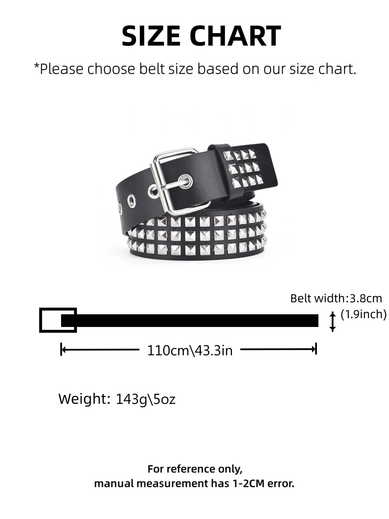 Trend Rivet Belt Heavy Metal Belt Men Women Punk Nightclub Rock Style Belt Jeans Belt Y2K Belt Fashion Decoration Women' Belt