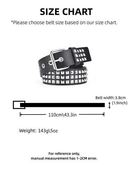Trend Rivet Belt Heavy Metal Belt Men Women Punk Nightclub Rock Style Belt Jeans Belt Y2K Belt Fashion Decoration Women' Belt