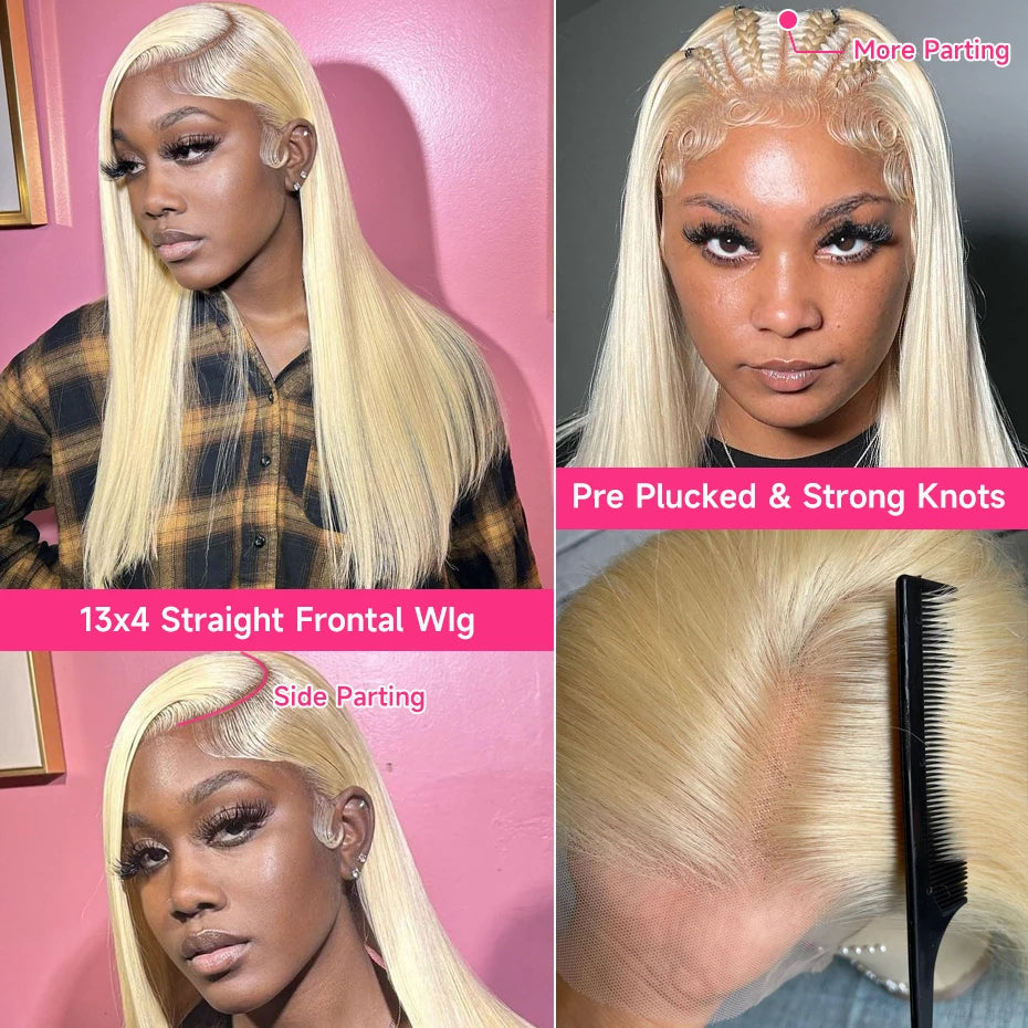 38 Inches 220 Density 360 Lace Frontal Wigs Straight Lace Frontal Wig 13x4 13x6 Blonde 613 Lace Front Human Hair Wigs For Women