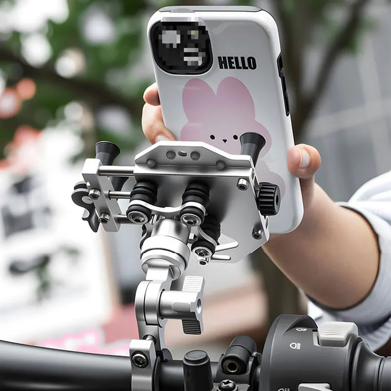 Universal Alloy Motorcycle Phone Holder 360° Adjustable Shock Absorption Motorcycle Mobile Stand Motos Bike Navigation Bracket