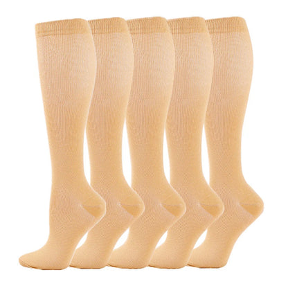 3/6/7 Pairs Compression Socks Women Medical Edema Running Socks Men Knee Length Cycling Socks  Football Basketball Outdoor trave