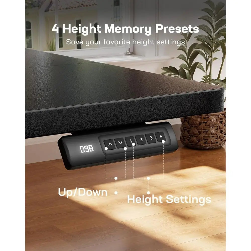 Ergonomic Standing Desk with Adjustable Keyboard Tray, 27.5-46.7 Height Range, 4 Memory Presets, Quiet Lifting, 48x24 Work Surfa