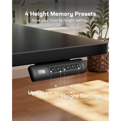 Ergonomic Standing Desk with Adjustable Keyboard Tray, 27.5-46.7 Height Range, 4 Memory Presets, Quiet Lifting, 48x24 Work Surfa