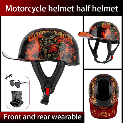 Summer breathable retro cruise motorcycle helmet for men and women electric motorcycle half helmet day American pedal scoop helm