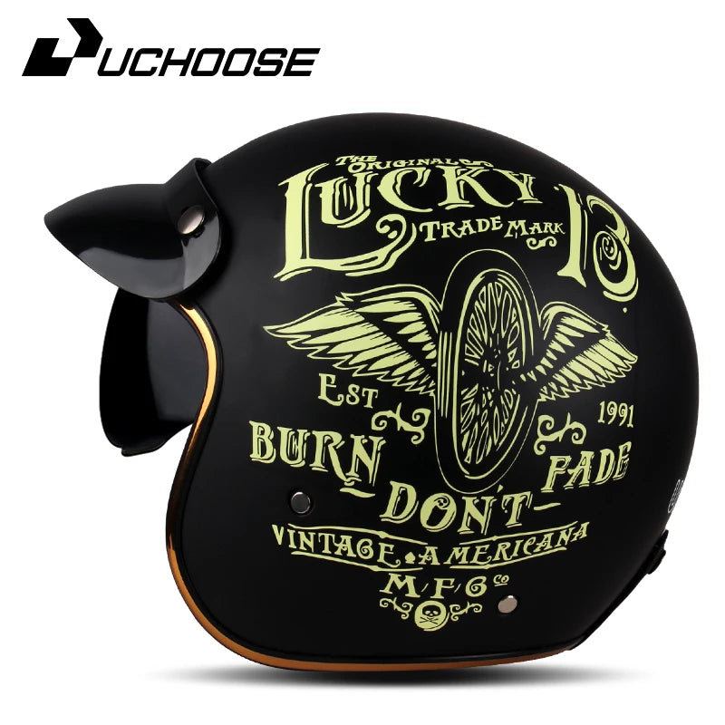 DOT Open Face Casco Moto Motorcycle Accessories Men Moto Helmets Certificated Retro Motorcycle Helmet Cafe Racer