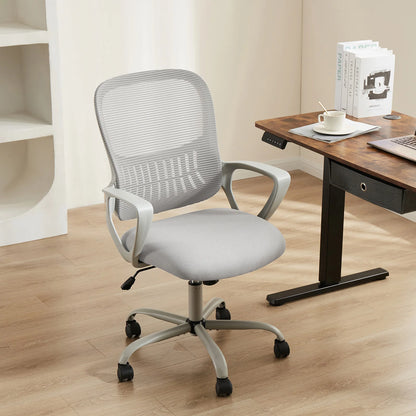 MCQ Fixed Armrest Gaming Office Chair Ergonomic Adjustable Height and 360° Rotating Roller omfortable Lumbar Support For Office