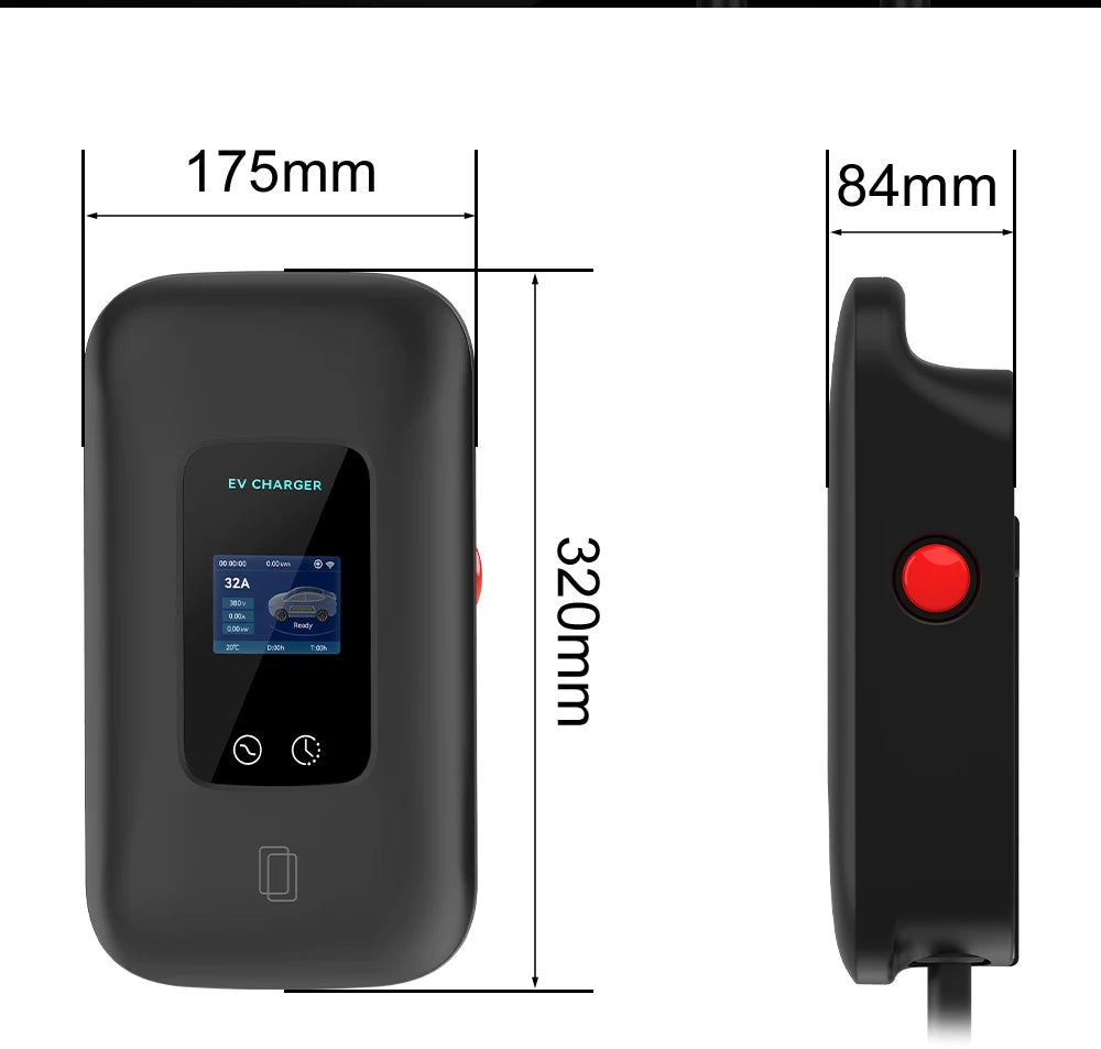 IPENGEN Type2 EV Charger Station 32A 7KW Charging Station 11KW 22KW 3Phase IEC 62196-2 EVSE Wallbox Smart Wireless APP Control