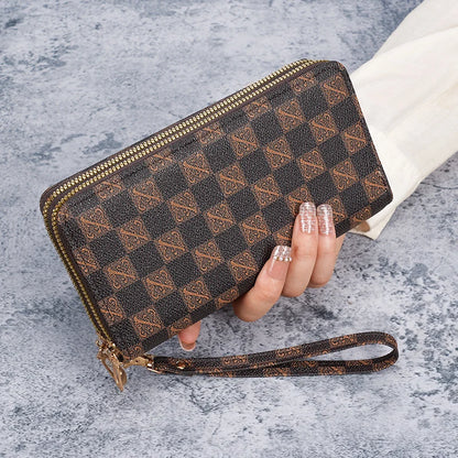 Wallet female long large-capacity coin purse double zipper women's clutch bag multifunctional mobile phone bag coin purse bag fe
