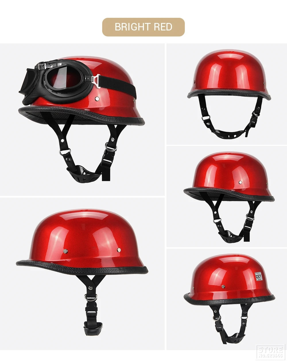 Motorcycle Helmet Half Face Helmet Capacete De Moto Retro Casco Moto German Vintage Moto Half Helmet Motorbike DOT Certification