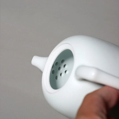 220ml White Jade Porcelain Teapot Dehua Handmade Ceramic Teakettle Single Pots Kung Fu Tea Master Pots Office Decoration Teaset