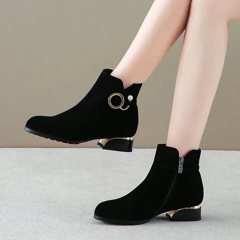 Hot sale 2022 Women's Shoes Women Ankle Boot Low Heel Shoe Plus Size 43 Short  Female Shoes Ladies Autumn Winter Boots