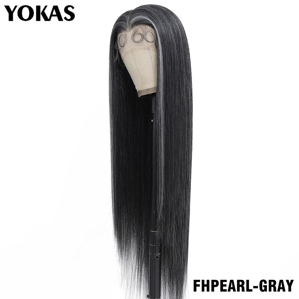 40 Inch Synthetic Lace Frontal Wigs For Women 13x6 Lace Front Wigs With High Temperature Fiber HD Lace Pink Blonde Straight Hair