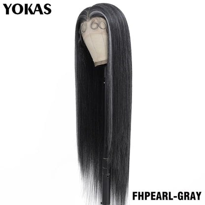 40 Inch Synthetic Lace Frontal Wigs For Women 13x6 Lace Front Wigs With High Temperature Fiber HD Lace Pink Blonde Straight Hair