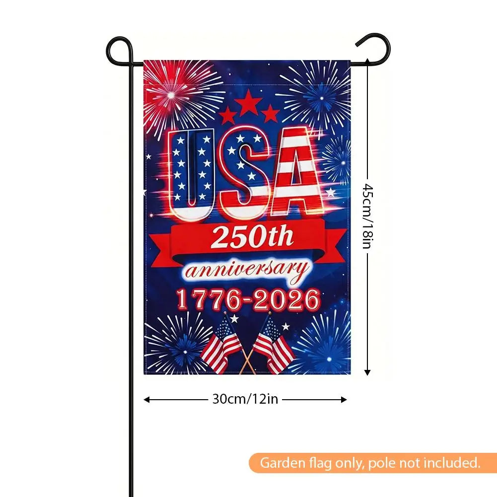 250th Anniversary American Garden Flag Decoration 250th Anniversary Free Double sided Three layered American Patriotic Flag