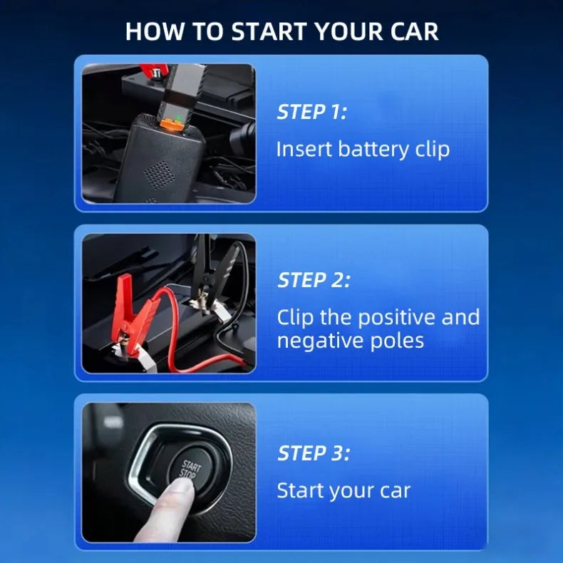 Car Tire Inflator with Professional Car Jump Starter Portable Car Starter Battery Charger 12V 2500A Booster 150PSI Air Pump