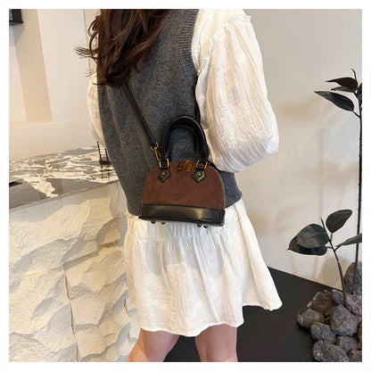 Trend Luxury Designer Ladies Handbag Women's Vintage PU Leather Shell Bag Casual Crossbody Bags for Women Shoulder Bag for Phone