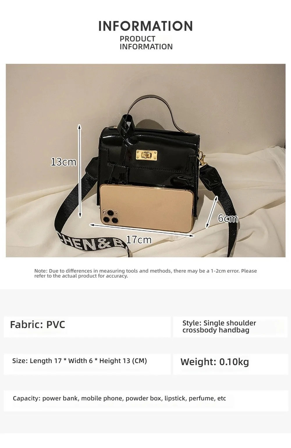 Bright Leather Kelly Bag - Printed Shoulder Crossbody Purse, Women's Easy-to-Match Fashion Handbag