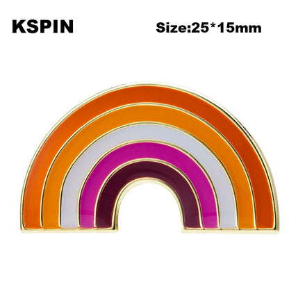 10pcs a lot Sun Set Lesbian Pride LGBT Pride Badge Lapel Pin Brooch
