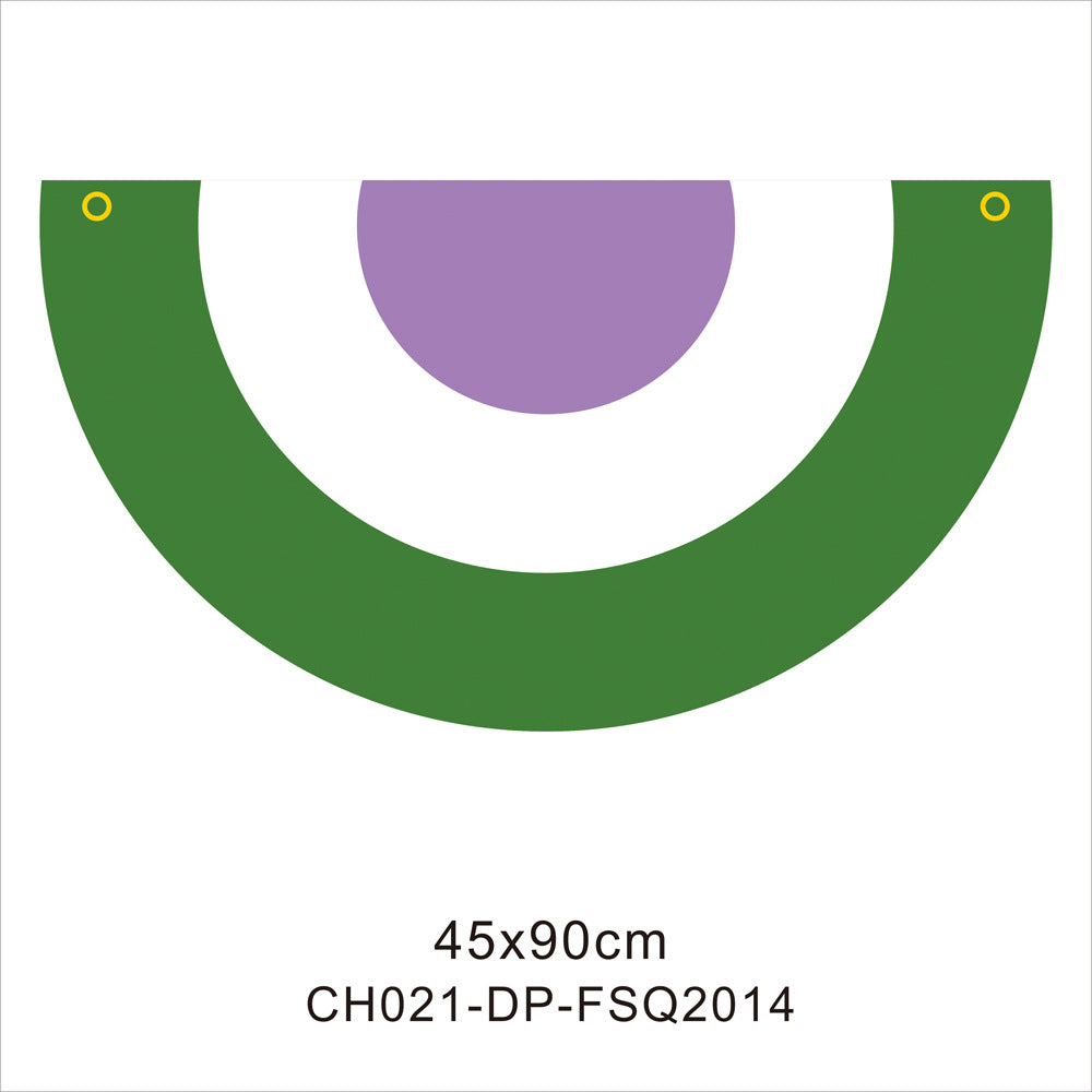 45*90cm Rainbow Flag Fan Shaped Gay  Semicircle LGBT Pride Lesbian Bisexual Transgender Pansexual Asexual Banner