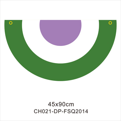 45*90cm Rainbow Flag Fan Shaped Gay  Semicircle LGBT Pride Lesbian Bisexual Transgender Pansexual Asexual Banner