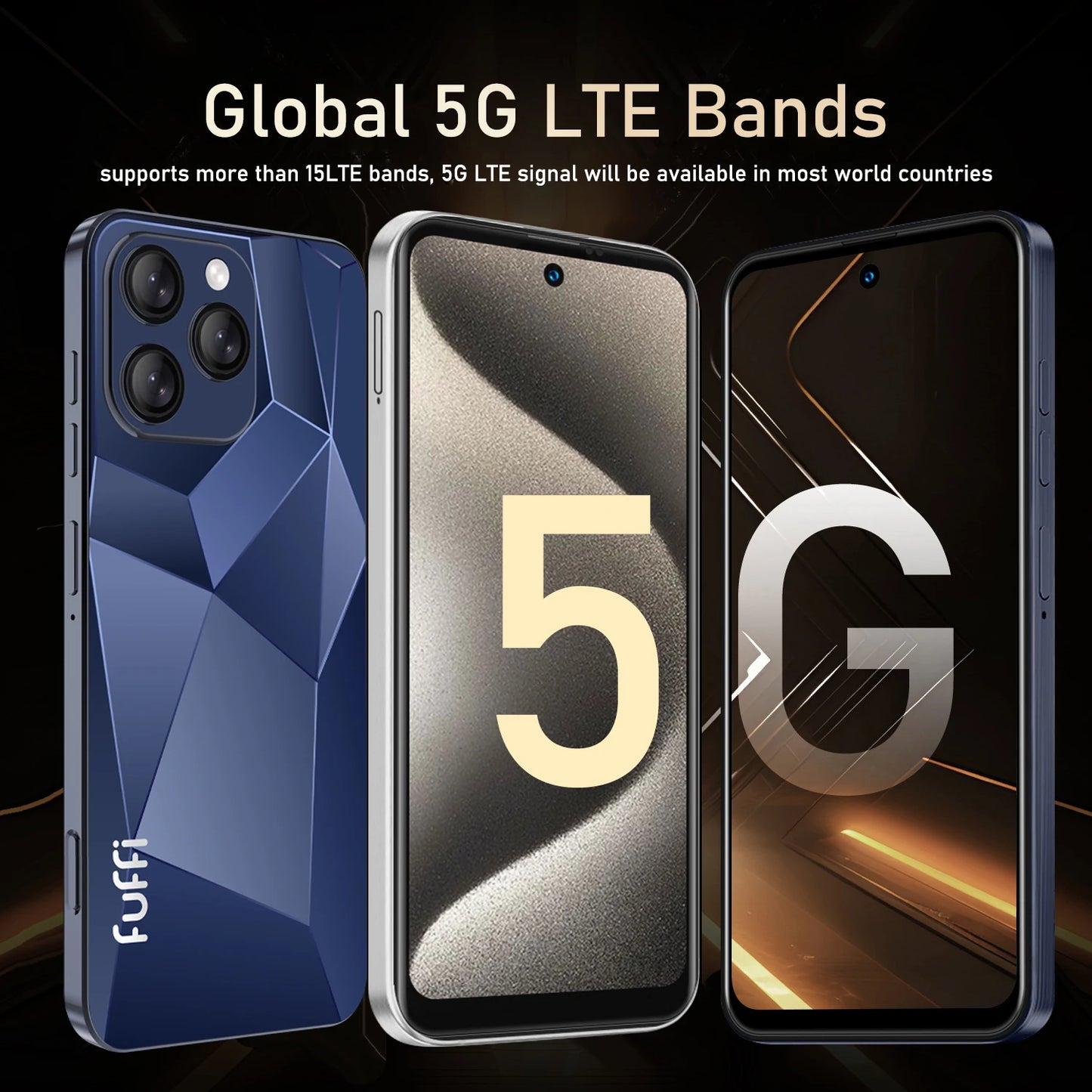 FUFFI Global Vision I16 Pro Smartphone 5G Android 5300mAH 12GB RAM 512G ROM 6.56Inch 1080x2640HD 24+48MP 4G Network Mobile Phone