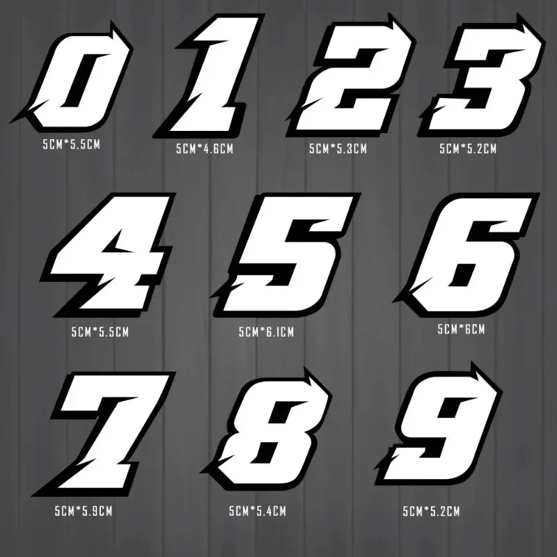 1PC Arabic Numbers Motorcycle Stickers Reflective Holographic Carbon Effect for Helmet Scooter Fuel Tank Front Fairing Decals