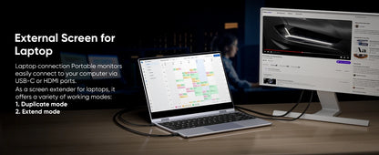 Dopesplay 14.1Inch Portable Monitor Lapdock Built-in 50000mAh Battery 10-Points Touchscreen 1080P HDR IPS Second Screen Extender