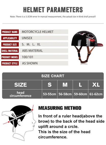 Vintage men's baseball caps motorcycle retro helmets ladybug helmets electric car baseball caps half helmets