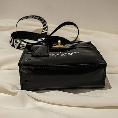 Bright Leather Kelly Bag - Printed Shoulder Crossbody Purse, Women's Easy-to-Match Fashion Handbag