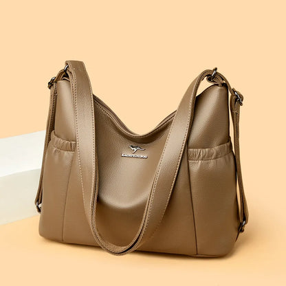 High Quality Soft Pu Leather Shoulder Bags for Women Women Bags Luxury Designer Multifunction Travel BackPack Commuter Handbags