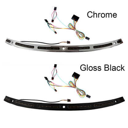 LED Chrome Gloss Black White Amber Windshield Trim For Harley Touring Street Glide FLHX 2014-2023