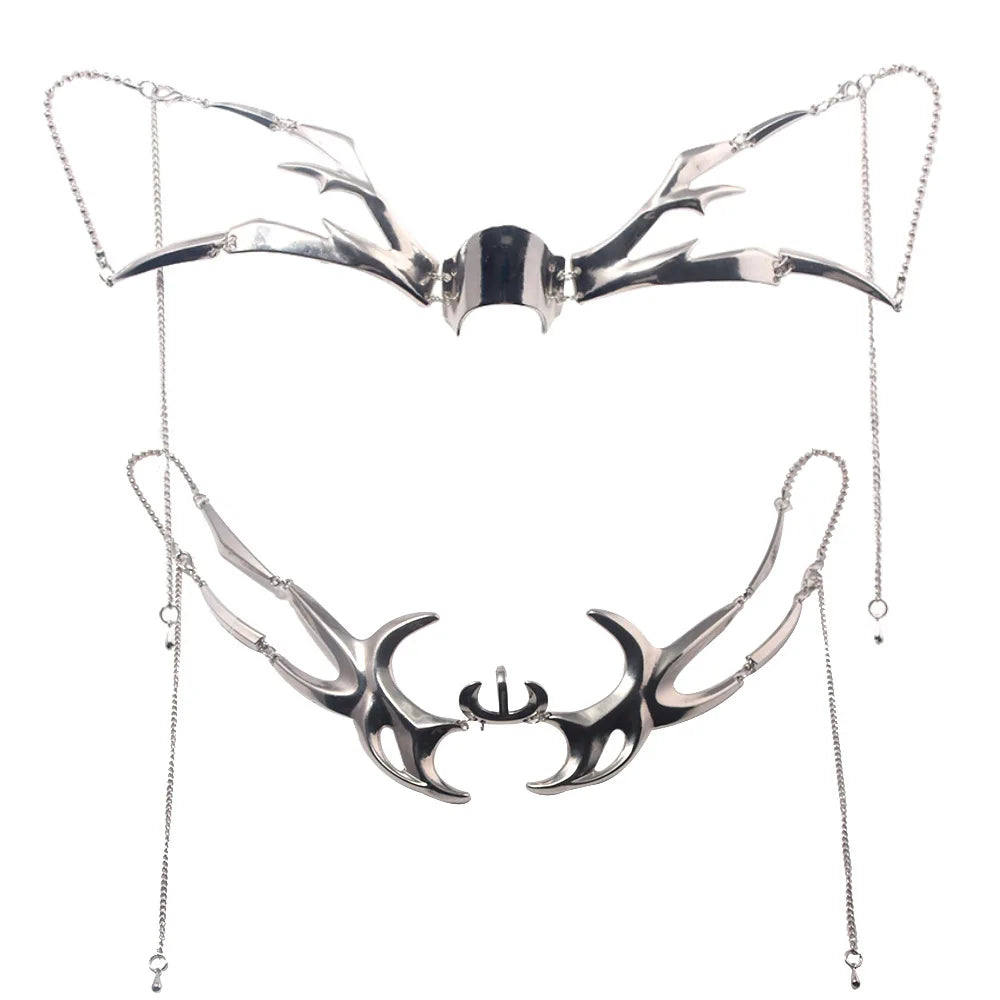 Punk Irregular Metal Mask Trendy Mechanical Bloodshed Mask For Women Men Halloween Ball Party Paty Mask Jewelry Accessories