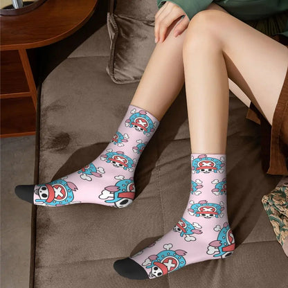 Fashion Men's Socks Harajuku Tony Tony Choppers Sock Luffys Zoros Trafalgar Law Anime Women's Socks Spring Summer Autumn Winter