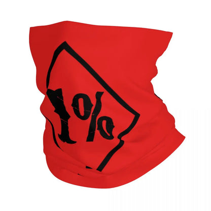 One Percenter 1% Bandana Neck Cover Printed Motorcycle Club Biker Mask Scarf Multifunctional Cycling Scarf for Men Women Adult