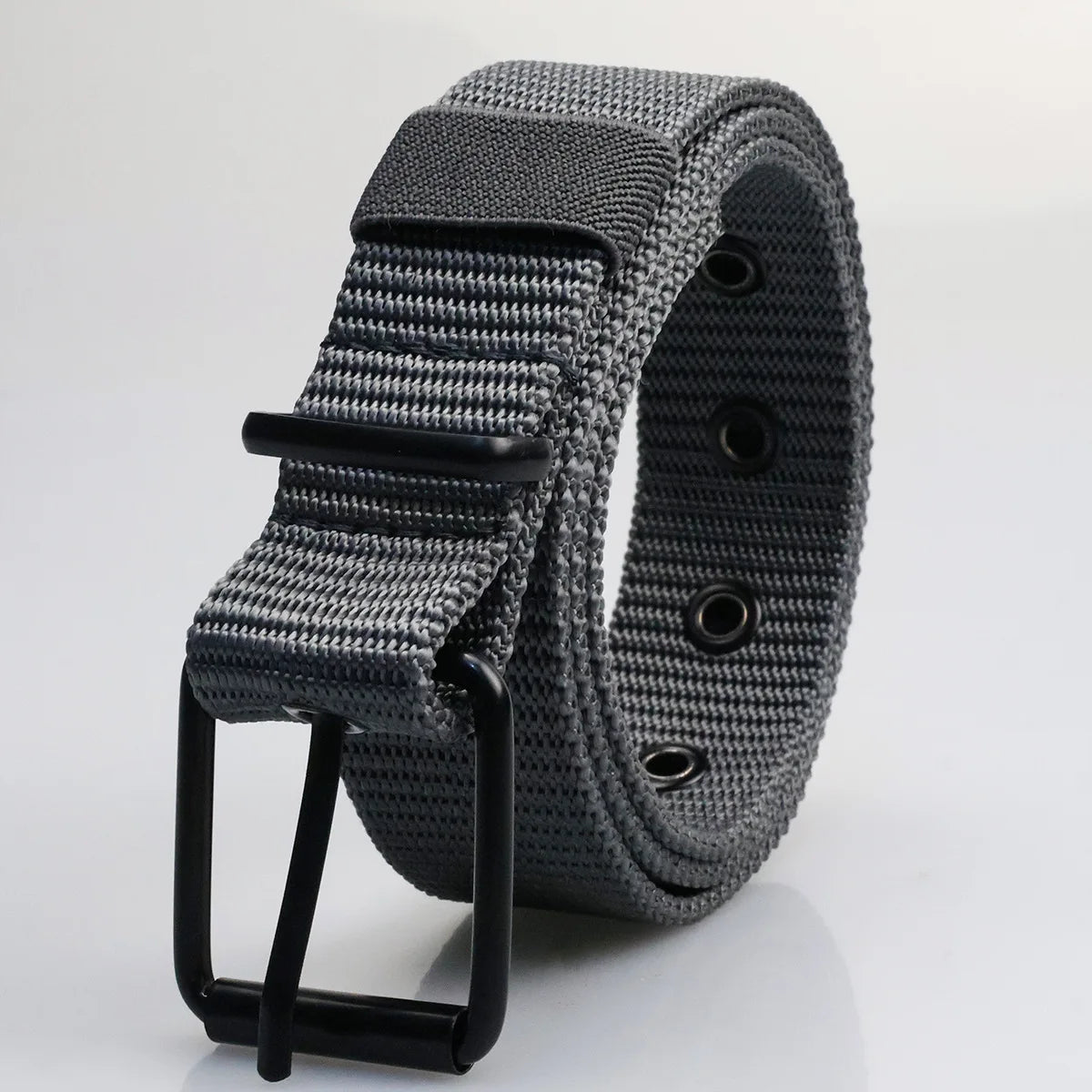 New Porous Pin Buckle Canvas Belt Men's Fashion Versatile Belt Student Youth Military Training Extended Denim Designer Belt