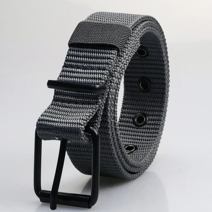New Porous Pin Buckle Canvas Belt Men's Fashion Versatile Belt Student Youth Military Training Extended Denim Designer Belt