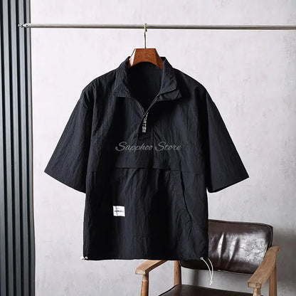 M/L/XL/2XL/3XL Pet Groomer Lapel Work Clothes Unisex Summer Salon Hairdressers Wrap Short Sleeves Barber Shop Gown Uniform