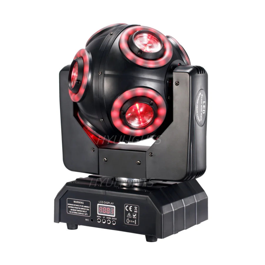 2pcs LED Moving Head Football Light 8x15W RGBW 4in1 With Halo RGB 360 ° Infinite Rotation Beam Strobe Dj Bar DMX512 Stage Effect